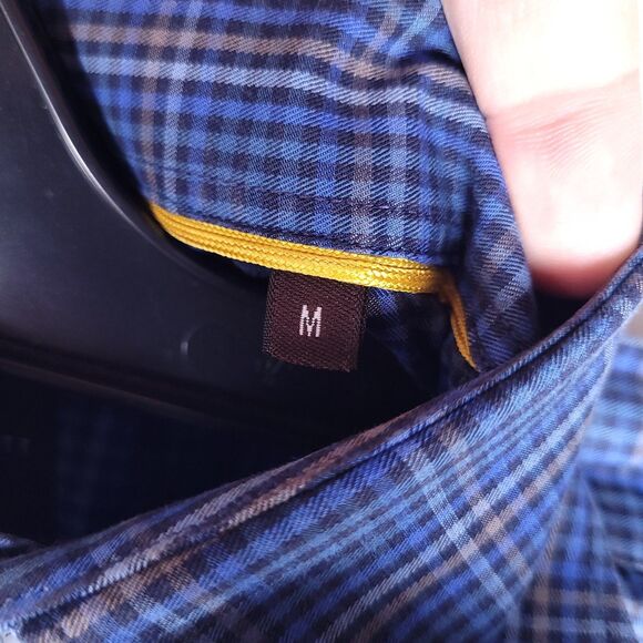 Robert Talbott Shirt Mens Medium Plaid Blue Cotton Tailored - Picture 10 of 12